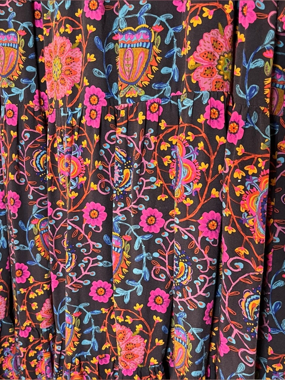 Natural Life Charlotte Midi Dress Size Medium Bell Sleeve Floral Flowy Boho - Picture 3 of 8